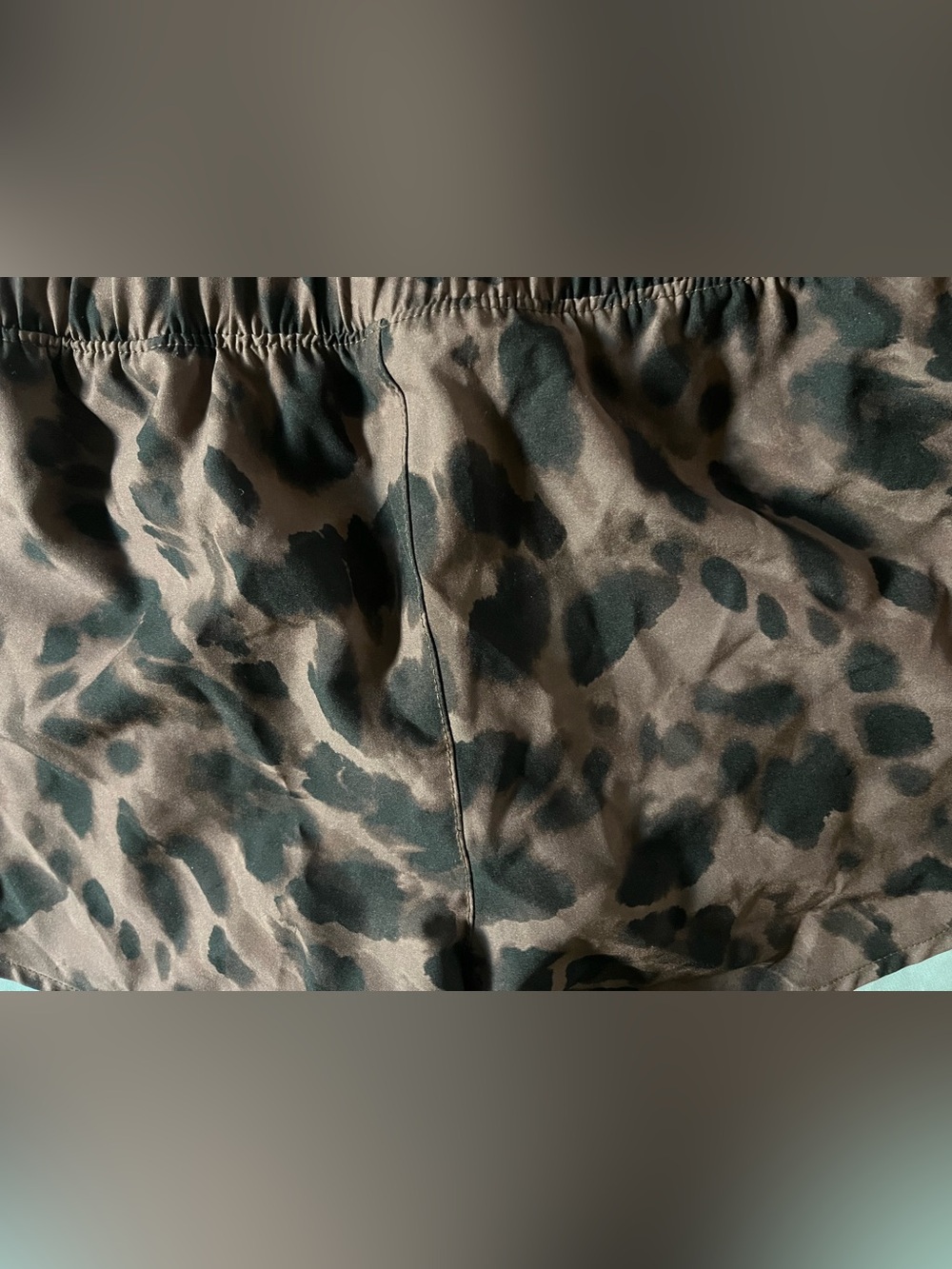 Brown Black Leopard Print Athletic Shorts size M - Picture 10 of 14